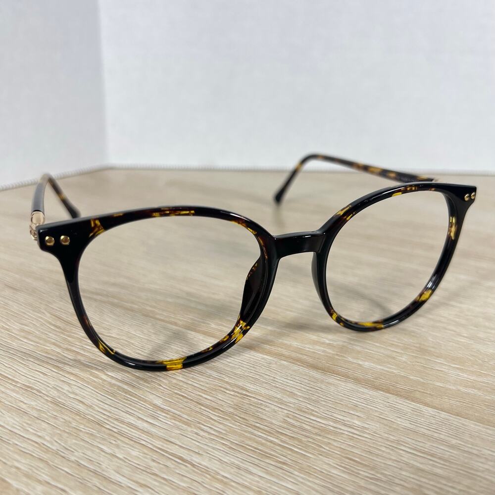 Firmoo S939 C162 Eyeglasses Frames Only Dark Brown Yellow Tortoise 52-18-148